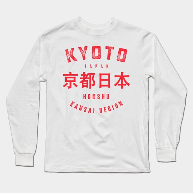 Kyoto City Japan Vintage Long Sleeve T-Shirt by Designkix